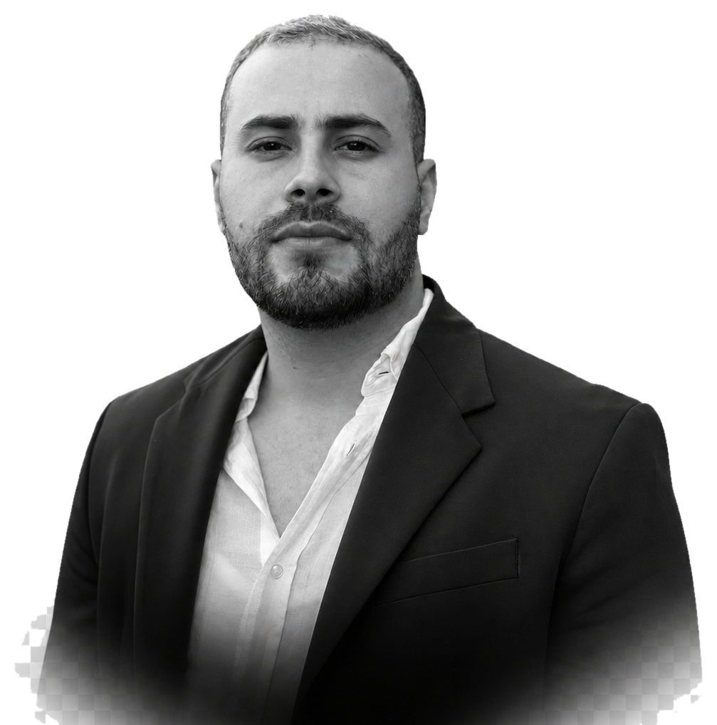Black and white portrait of Mohamed Chhiti
